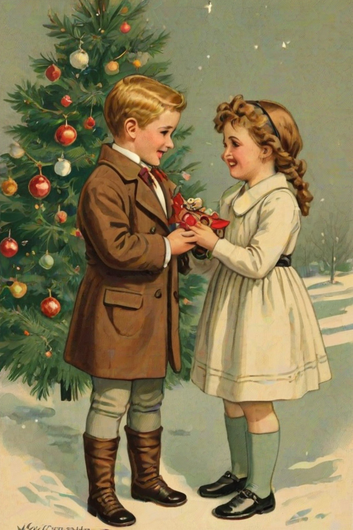 merry christmas vintage images