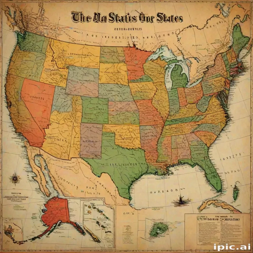 usa map with states