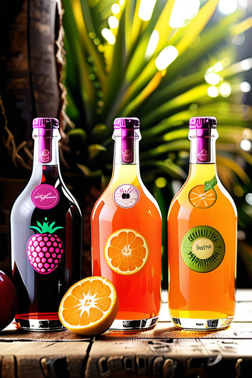 fruit alcoholic drinks in bottles