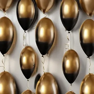black and gold balloons png