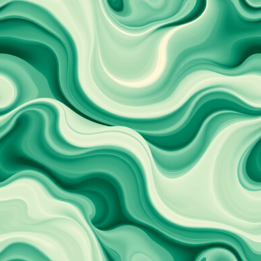 Create a seamless abstract pattern of flowing waves in varying shades of green and cream with smooth gradients, shot in high resolution using a Canon EOS 5D Mark IV at f/8, ISO 100, 50mm focal length, in a top-down view, utilizing soft natural lighting for even exposure.