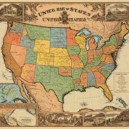 map of united states with states