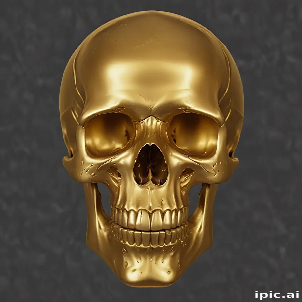 transparent gold skull