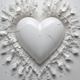 white broken heart