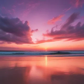 pink beach sunset