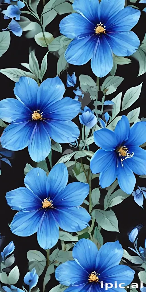 transparent blue flowers