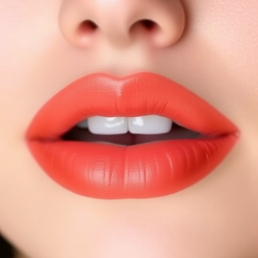 Ombre gradient lip tint "Sunset Haze" blending from soft peach to deep orange, creating a natural-looking flush effect, buildable and blendable for customizable intensity