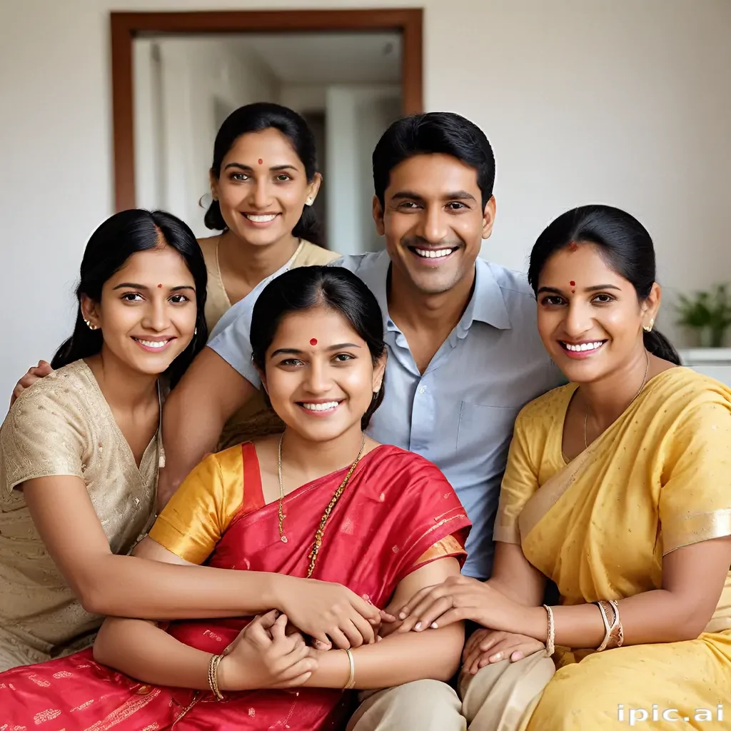 happy indian family
