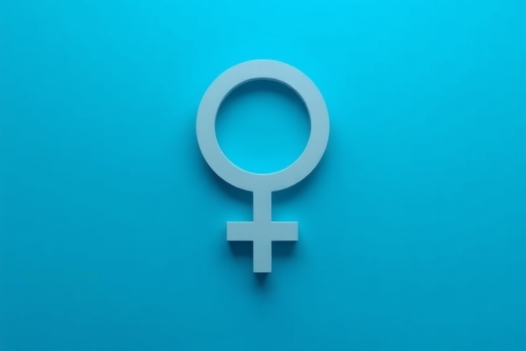 Create a high-resolution image of the female symbol with a clean, minimal design, taken with a DSLR camera at f/2.8 aperture, ISO 100, 50mm lens, in a well-lit studio setting, ensuring sharp focus and vibrant contrast.