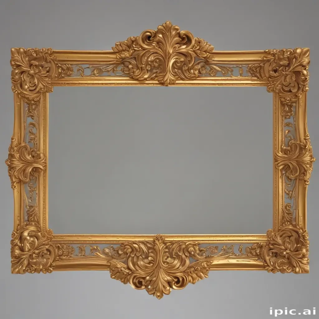 rectangle golden frame png