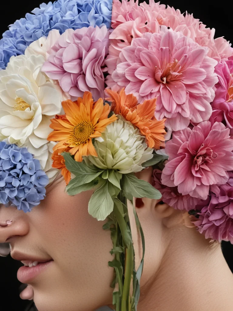 half brain half flowers