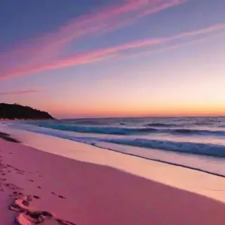 pink beach sunset