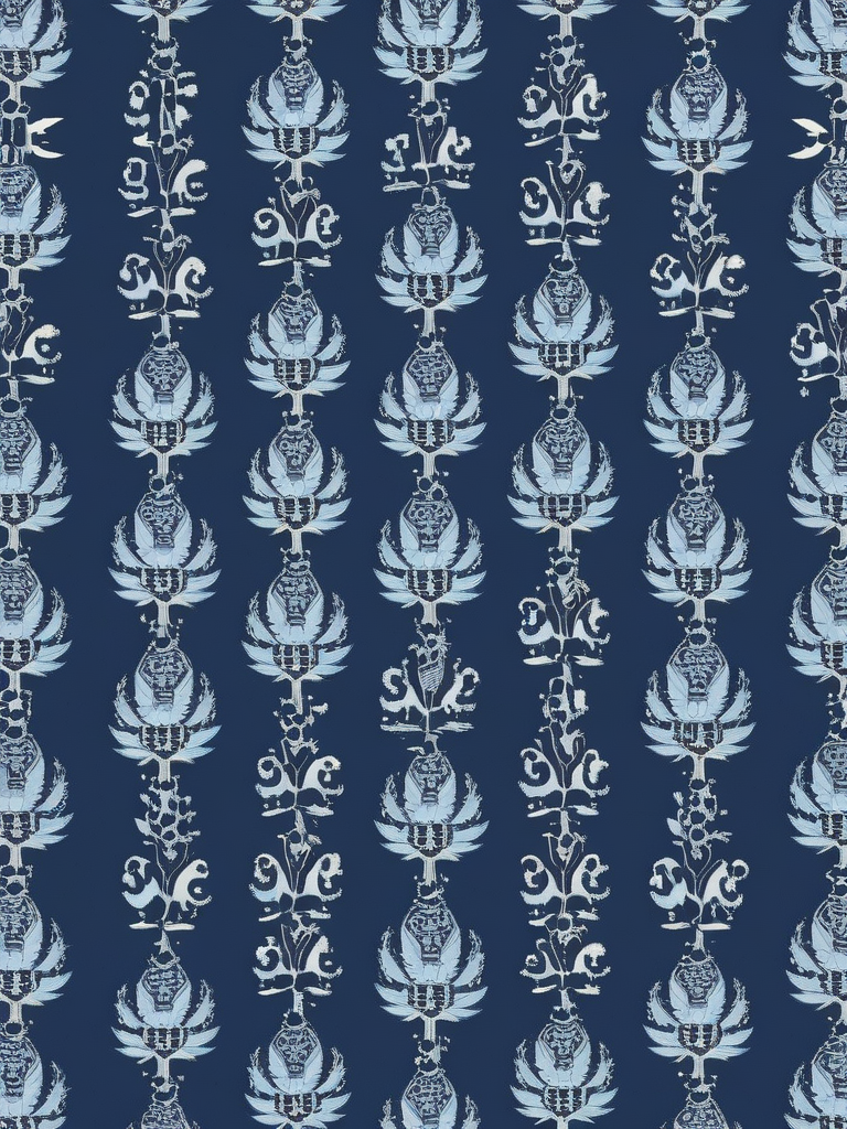 Elegant Floral Pattern in Shades of Blue on a Dark Background