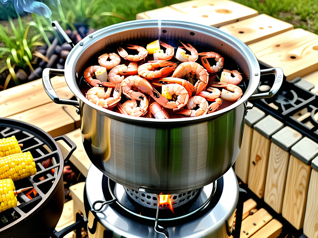 shrimp boil pot and burner