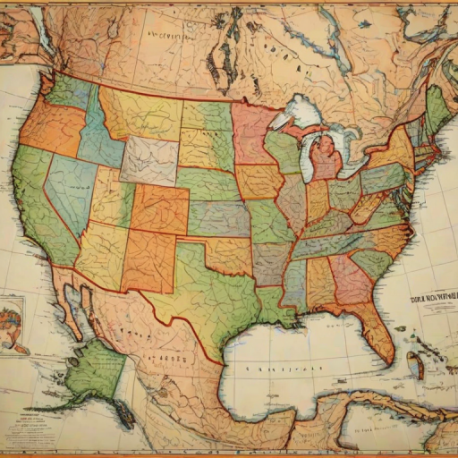 map of united states with states