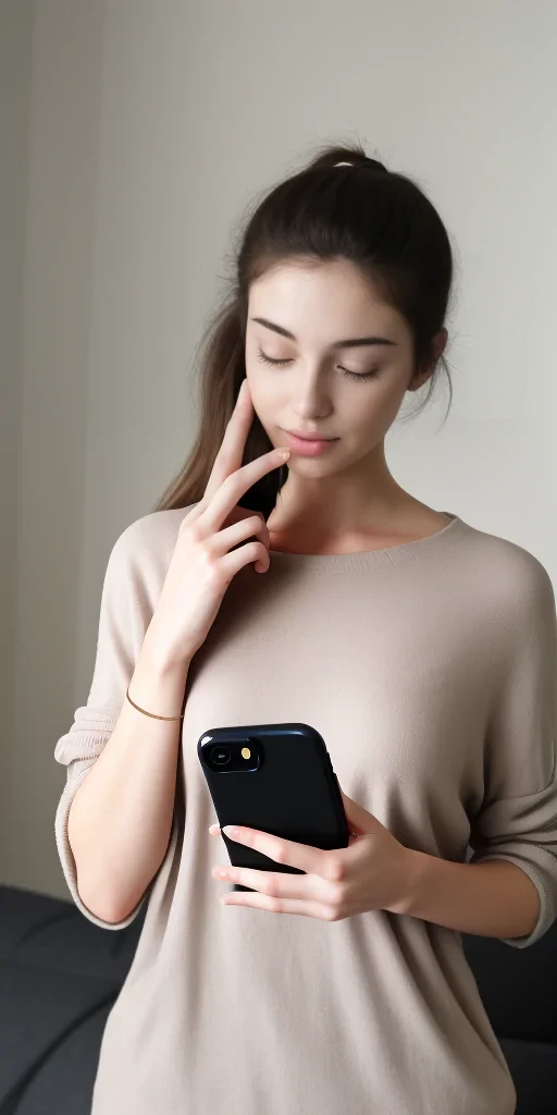holding phone