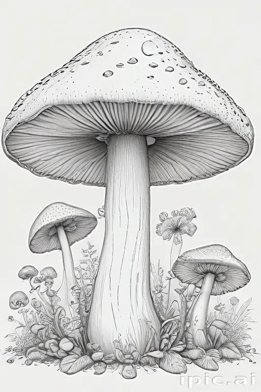 mushroom line art