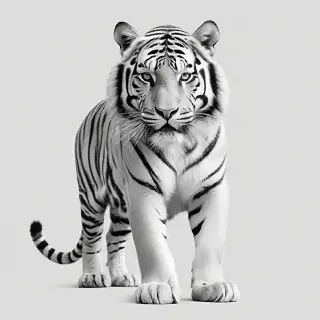 tiger clipart black and white