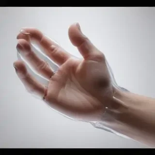 transparent praying hands