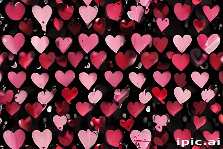 hearts background black