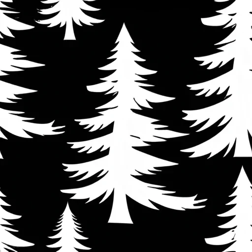 pine tree clipart black and white