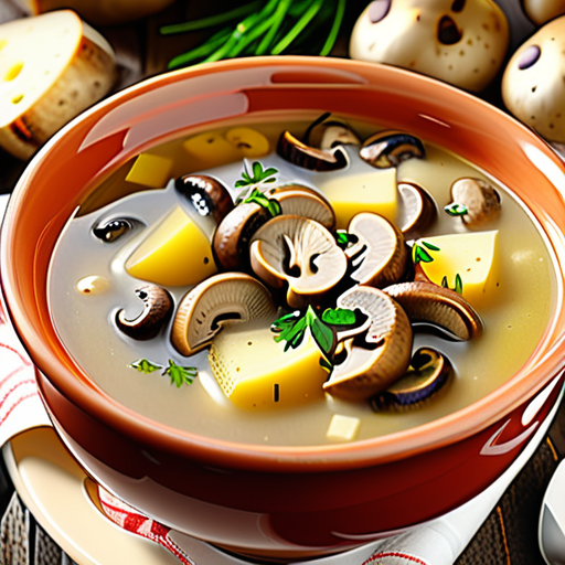 soup with mushrooms and potatoes