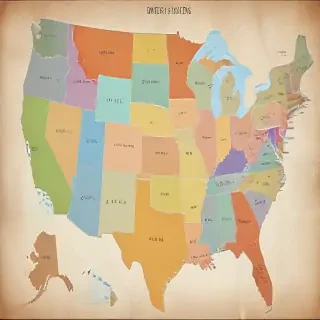 map of united states with states