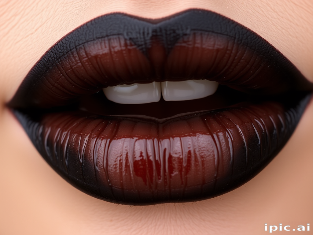 Smoldering Smokey Quartz lip color combines deep brown and gray undertones for a mysterious and alluring pout, ideal for edgy and rock-inspired ensembles