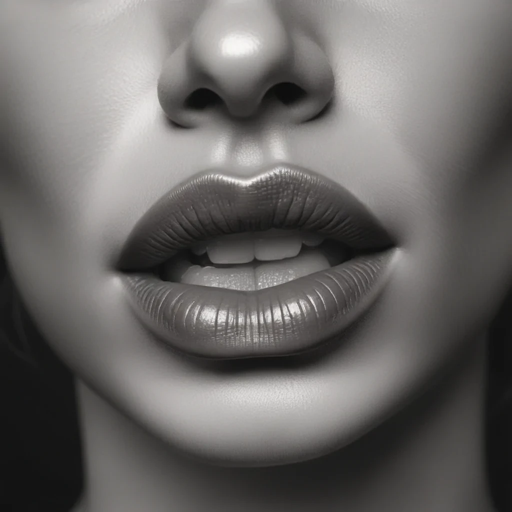 lips clipart black and white