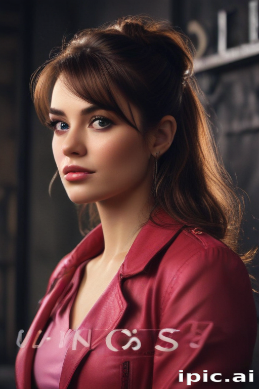 Portrait of a Young Woman with Elegant Style and Thoughtful Expression