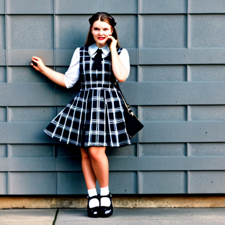 Grey tartan outlet pinafore dress school