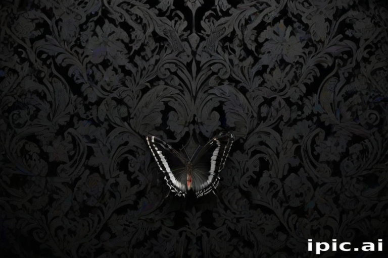 black wallpaper butterfly