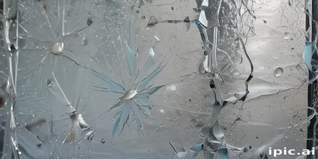cracked glass transparent