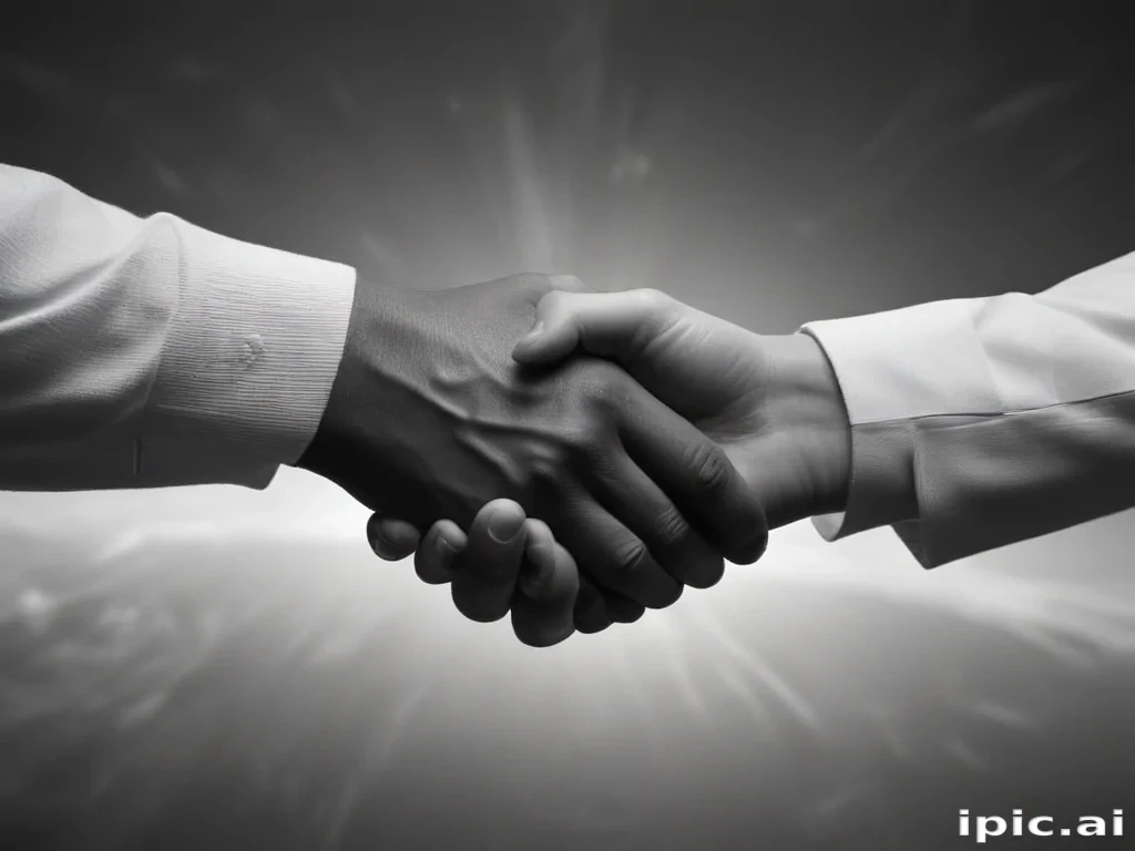 handshake black and white