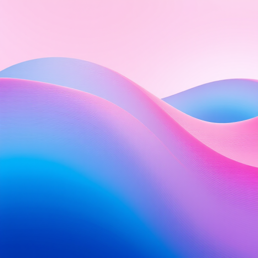 Create a smooth, flowing abstract wave with gradient colors transitioning from blue to pink, featuring intricate line patterns, captured with a Canon EOS R5 using a 50mm lens at f/1.8, ISO 100, 1/125s, shot in vibrant color mode and a high dynamic range.