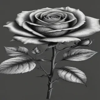 rose clip art black and white