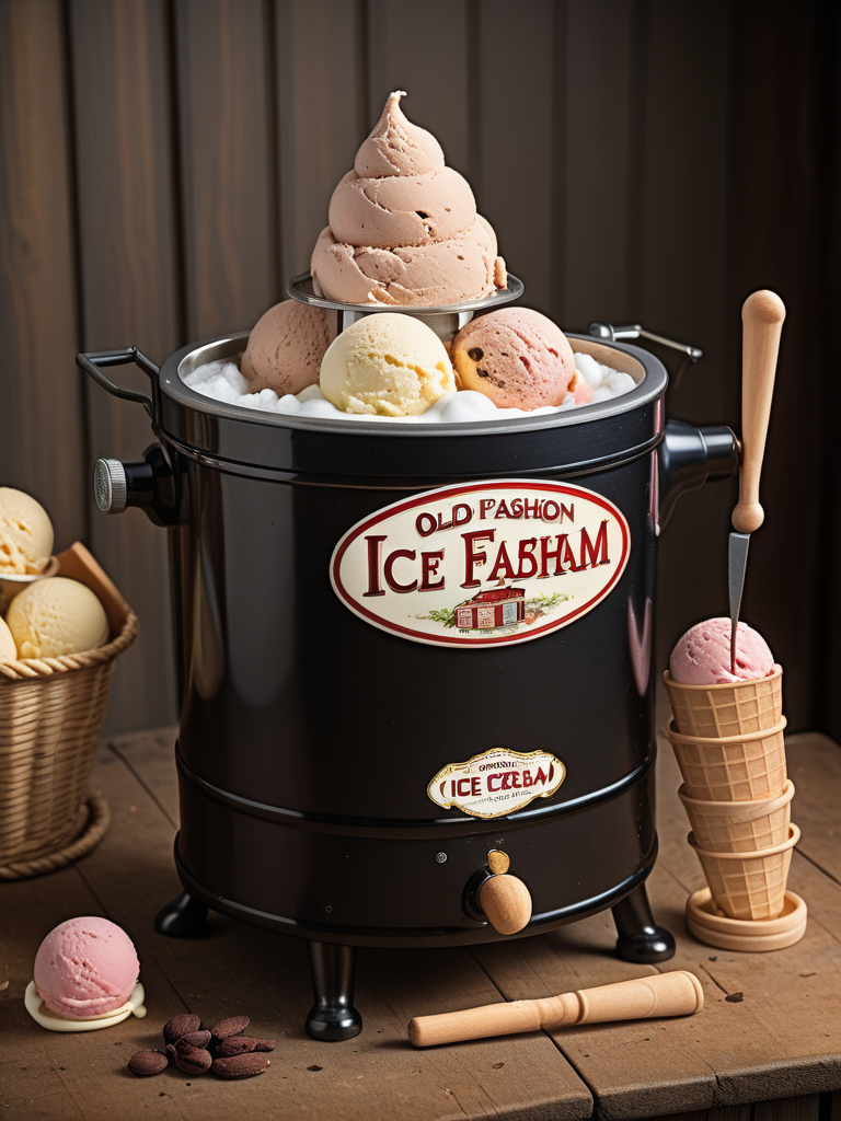 old fashion ice cream maker