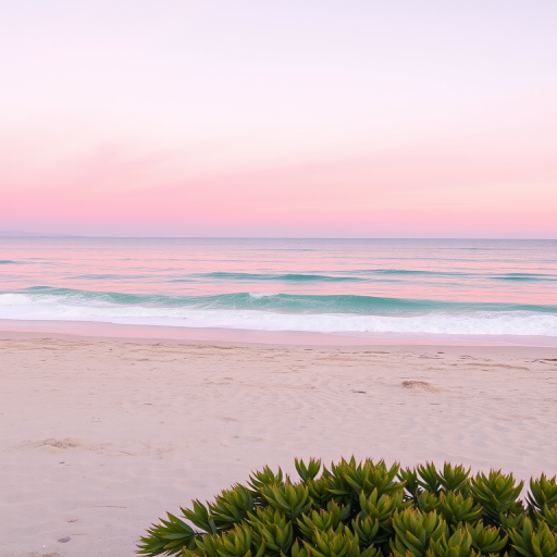 pastel pink beach wallpaper