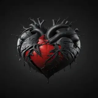 broken heart black background