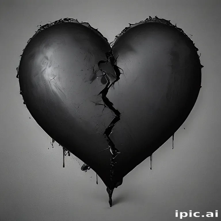 broken black heart