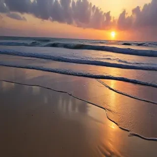 sun set on beach