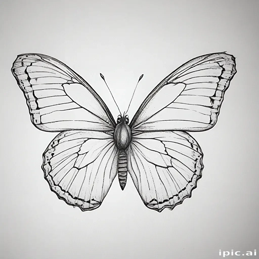 outline drawing of a butterfly
