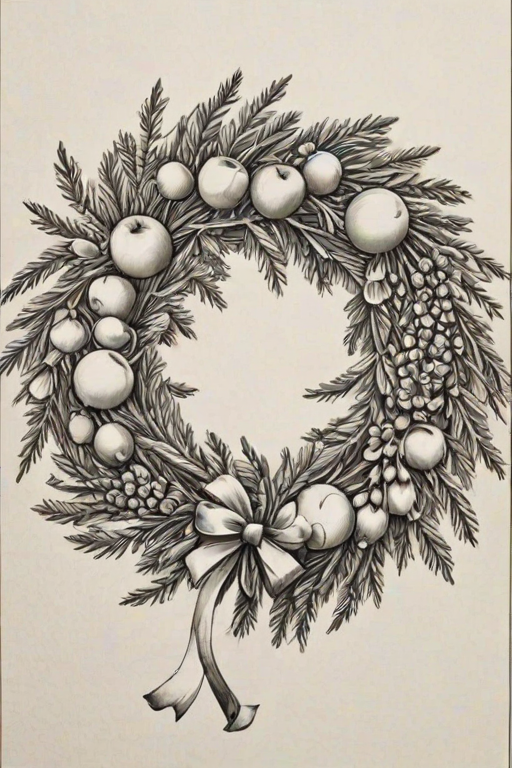 wreath drawing