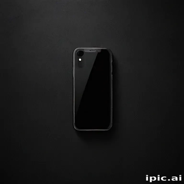 Minimalist Black Smartphone on Dark Textured Surface with Elegant Design