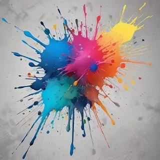 transparent paint splatter