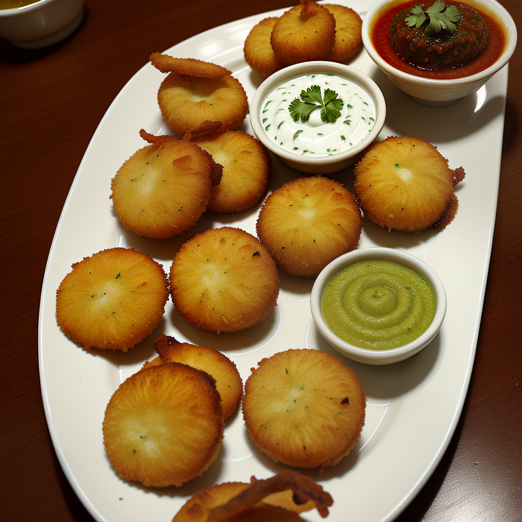 deep fried appetizer served with chutney