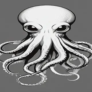 octopus clip art black and white