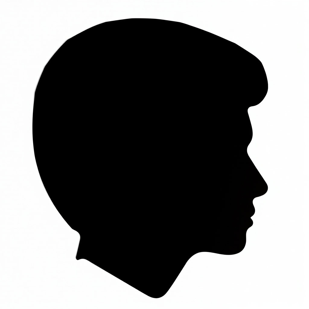 Generate a high-resolution image of a minimalist black silhouette design on a white background using a DSLR camera with a 50mm lens, aperture f/2.8, ISO 100, and 1/200s shutter speed, frontal view, in portrait mode for enhanced sharpness and clarity.