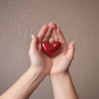hand heart aesthetic