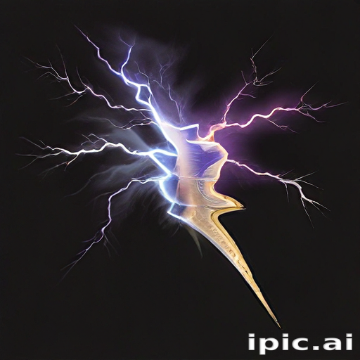 Dynamic Illustration of a Lightning Bolt with Vibrant Electric Colors